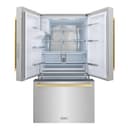 AutographEdition 36 in. 28.9 cu. ft. Standard-Depth French Door External Water Dispenser Refrigerator with Dual Ice Maker in Fingerprint Resistant Stainless Steel and Champagne Bronze Square Handles view 6