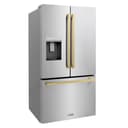 AutographEdition 36 in. 28.9 cu. ft. Standard-Depth French Door External Water Dispenser Refrigerator with Dual Ice Maker in Fingerprint Resistant Stainless Steel and Champagne Bronze Square Handles view 7