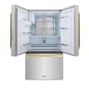 AutographEdition 36 in. 28.9 cu. ft. Standard-Depth French Door External Water Dispenser Refrigerator with Dual Ice Maker in Fingerprint Resistant Stainless Steel and Polished Gold Square Handles view 5