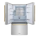 AutographEdition 36 in. 28.9 cu. ft. Standard-Depth French Door External Water Dispenser Refrigerator with Dual Ice Maker in Fingerprint Resistant Stainless Steel and Polished Gold Handles view 4