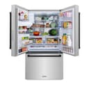 AutographEdition 36 in. 28.9 cu. ft. Standard-Depth French Door External Water Dispenser Refrigerator with Dual Ice Maker in Fingerprint Resistant Stainless Steel and Matte Black Handles view 3