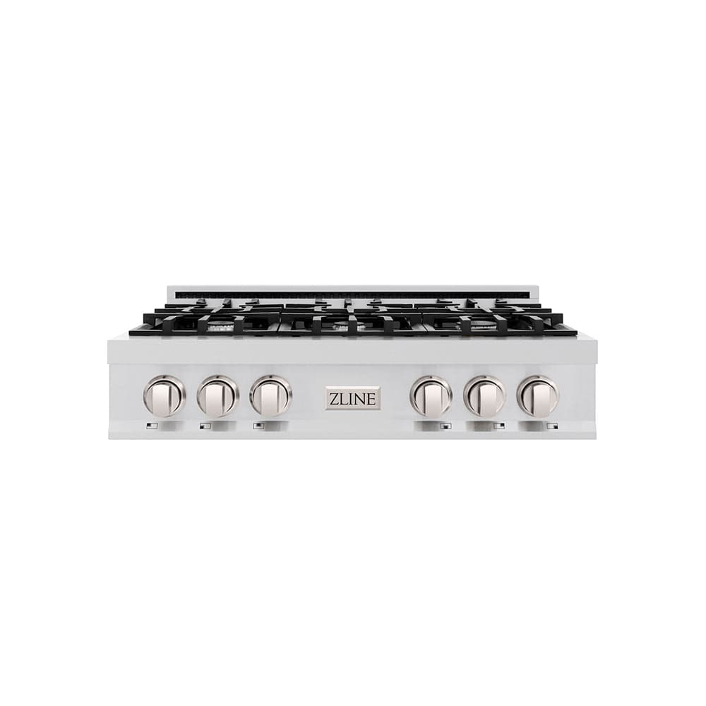 36" Porcelain Gas Stovetop with 6 Gas Burners