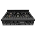 36" Porcelain Gas Stovetop with 6 Gas Brass Burners view 2