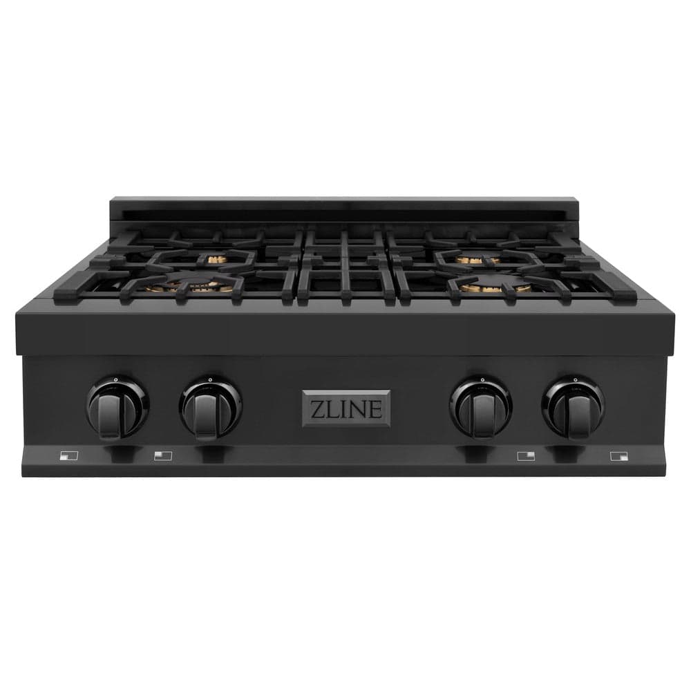 30" Porcelain Gas Stovetop with 4 Gas Brass Burners
