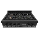 36" Porcelain Gas Stovetop with 6 Gas Brass Burners view 5