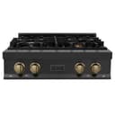 Autograph Edition 30" Porcelain Rangetop with 4 Gas Burners and Champagne Bronze Accents view 1