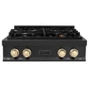 Autograph Edition 30" Porcelain Rangetop with 4 Gas Burners and Gold Accents view 1