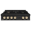 Autograph Edition 36" Porcelain Rangetop with 6 Gas Burners and Gold Accents view 1