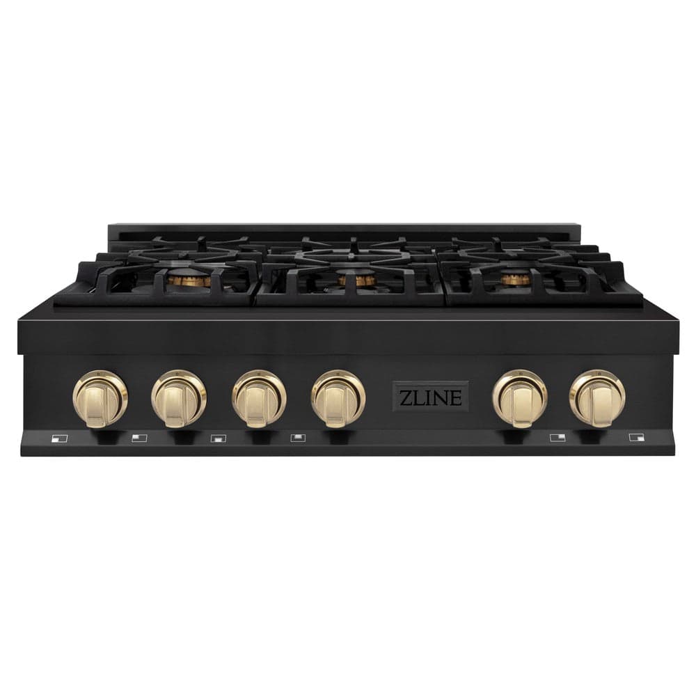 Autograph Edition 36" Porcelain Rangetop with 6 Gas Burners and Gold Accents