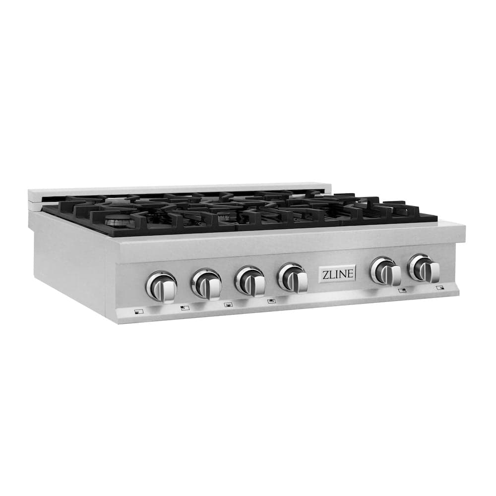 36" Porcelain Gas Stovetop with 6 Gas Burners