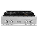 30" Porcelain Gas Stovetop with 4 Gas Brass Burners view 5