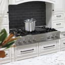 48" Porcelain Gas Stovetop with 7 Gas Brass Burners and Griddle view 3