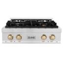 Autograph Edition 30" Porcelain Rangetop with 4 Gas Burners and Gold Accents view 3