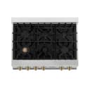 Autograph Edition 36" Porcelain Rangetop with 6 Gas Burners and Champagne Bronze Accents view 5