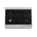 Autograph Edition 36 In. Legacy Gas Rangetop With 6 Burners And Porcelain Cooktop In Satin Stainless Steel With Polished Gold Accents view 7