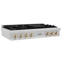 Autograph Edition 48" Porcelain Rangetop with 7 Gas Burners and Gold Accents view 1