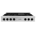 Autograph Edition 48" Porcelain Rangetop with 7 Gas Burners and Matte Black Accents view 3