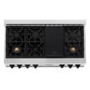 Autograph Edition 48" Porcelain Rangetop with 7 Gas Burners and Matte Black Accents view 4