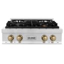 Autograph Edition 30" Porcelain Rangetop with 4 Gas Burners and Champagne Bronze Accents view 1