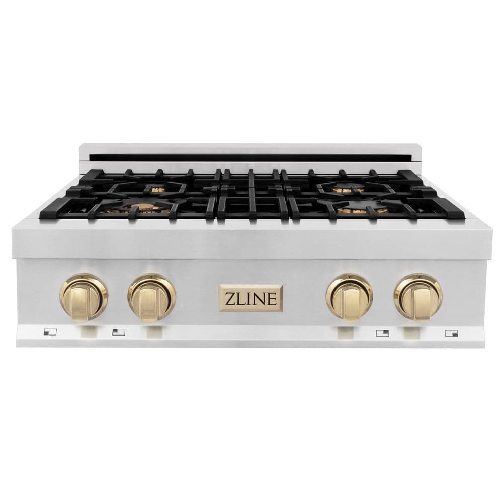 Autograph Edition 30" Porcelain Rangetop with 4 Gas Burners and Gold Accents