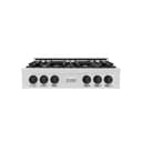 Autograph Edition 36" Porcelain Rangetop with 6 Gas Burners and Matte Black Accents view 1