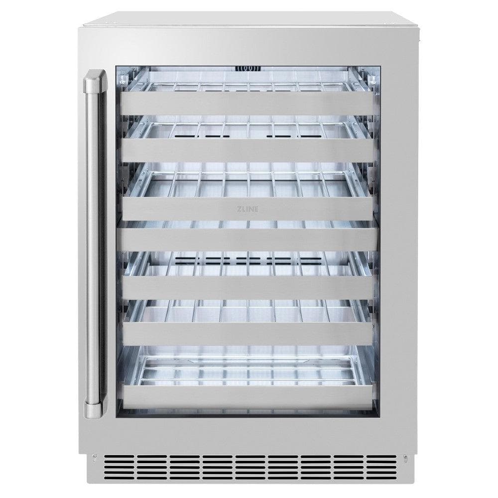 24in. Touchstone Dual Zone 44 Bottle Wine Cooler With Stainless Steel Glass Door