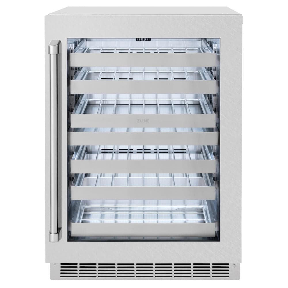 ZLINE 24 in. Touchstone Dual Zone 44 Bottle Wine Cooler With DuraSnow® Stainless Steel Glass Door (RWDO-SN-24)