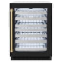 ZLINE Autograph Edition 24 in. Touchstone Dual Zone 44 Bottle Wine Cooler With Black Matte Glass Door And Champagne Bronze Handle (RWDOZ-BLM-24-CB) view 1