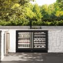 ZLINE Autograph Edition 24 in. Touchstone Dual Zone 44 Bottle Wine Cooler With Black Matte Glass Door And Champagne Bronze Handle (RWDOZ-BLM-24-CB) view 2