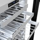 ZLINE Autograph Edition 24 in. Touchstone Dual Zone 44 Bottle Wine Cooler With Black Matte Glass Door And Champagne Bronze Handle (RWDOZ-BLM-24-CB) view 9
