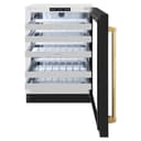 ZLINE Autograph Edition 24 in. Touchstone Dual Zone 44 Bottle Wine Cooler With Black Matte Glass Door And Polished Gold Handle (RWDOZ-BLM-24-G) view 3