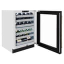 ZLINE Autograph Edition 24 in. Touchstone Dual Zone 44 Bottle Wine Cooler With Black Matte Glass Door And Polished Gold Handle (RWDOZ-BLM-24-G) view 6