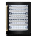 ZLINE Autograph Edition 24 in. Touchstone Dual Zone 44 Bottle Wine Cooler With Black Stainless Steel Glass Door And Champagne Bronze Handle (RWDOZ-BS-24-CB) view 1