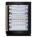ZLINE Autograph Edition 24 in. Touchstone Dual Zone 44 Bottle Wine Cooler With Black Stainless Steel Glass Door And Polished Gold Handle (RWDOZ-BS-24-G) view 1