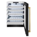 ZLINE Autograph Edition 24 in. Touchstone Dual Zone 44 Bottle Wine Cooler With Black Stainless Steel Glass Door And Polished Gold Handle (RWDOZ-BS-24-G) view 3