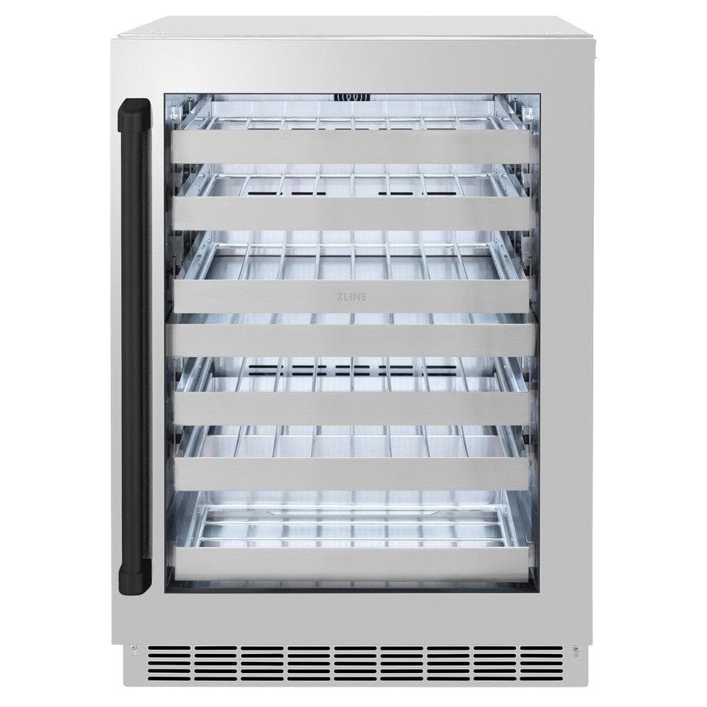 AutographEdition 24 in. Touchstone Dual Zone 44 Bottle Wine Cooler With Stainless Steel Glass Door And Matte Black Handle