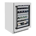 ZLINE Autograph Edition 24 in. Touchstone Dual Zone 44 Bottle Wine Cooler With DuraSnow® Stainless Steel Glass Door And Matte Black Handle (RWDOZ-SN-24-MB) view 4