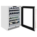 ZLINE Autograph Edition 24 in. Touchstone Dual Zone 44 Bottle Wine Cooler With White Matte Glass Door And Polished Gold Handle (RWDOZ-WM-24-G) view 5