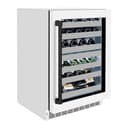 ZLINE Autograph Edition 24 in. Touchstone Dual Zone 44 Bottle Wine Cooler With White Matte Glass Door And Matte Black Handle (RWDOZ-WM-24-MB) view 4