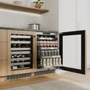 AutographEdition 24 in. Touchstone Dual Zone 44 Bottle Wine Cooler With Panel Ready Glass Door And Champagne Bronze Handle view 5