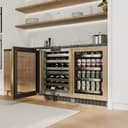 AutographEdition 24 in. Touchstone Dual Zone 44 Bottle Wine Cooler With Panel Ready Glass Door And Polished Gold Handle view 6