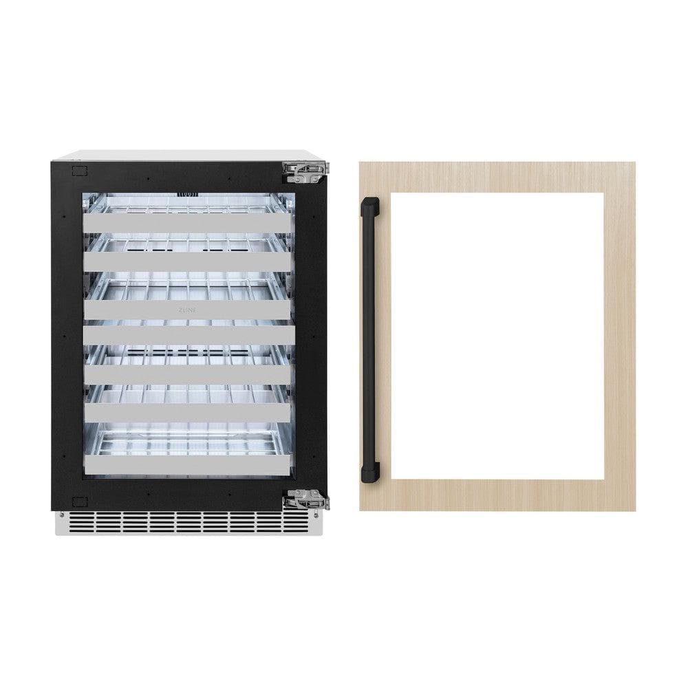 AutographEdition 24 in. Touchstone Dual Zone 44 Bottle Wine Cooler With Panel Ready Glass Door And Matte Black Handle
