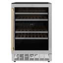 24"Monument Autograph Edition Dual Zone 44-Bottle Wine Cooler in Stainless Steel with Champagne Bronze Accents view 1