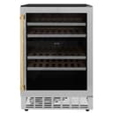 24"Monument Autograph Edition Dual Zone 44-Bottle Wine Cooler in Stainless Steel with Polished Gold Accents view 1