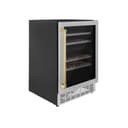 24"Monument Autograph Edition Dual Zone 44-Bottle Wine Cooler in Stainless Steel with Polished Gold Accents view 4