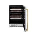 24"Monument Autograph Edition Dual Zone 44-Bottle Wine Cooler in Stainless Steel with Polished Gold Accents view 5