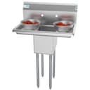 30 in. One Compartment Stainless Steel Commercial Sink with 2 Drainboards, Bowl Size 10" x 14" x 10 view 2
