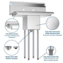 30 in. One Compartment Stainless Steel Commercial Sink with 2 Drainboards, Bowl Size 10" x 14" x 10 view 3