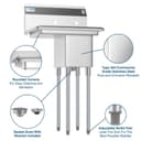 23 in. One Compartment Stainless Steel Commercial Sink with Drainboard, Bowl Size 10" x 14" x 10 view 3