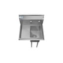 23 in. One Compartment Stainless Steel Commercial Sink with Drainboard, Bowl Size 10" x 14" x 10 view 6